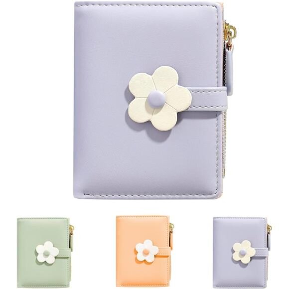 Cute Small Wallet for Girls Women 3-purple